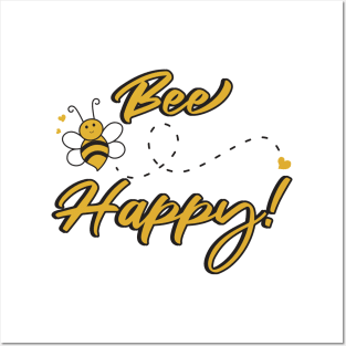 Bee Happy beekeeper gift insect honey bee Posters and Art